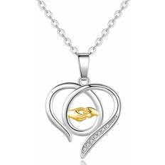 Zinc Necklaces J&Y Gold Holding Hands Necklace