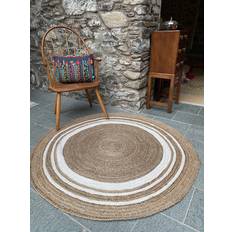 Carpets & Rugs Second Nature Khidakee Round Border Beige