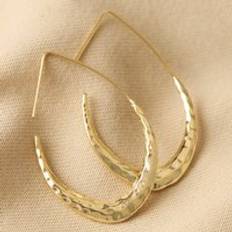 Lisa Angel Hammered Teardrop Hoop Earrings in Gold one