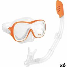 Intex Diving & Snorkeling Intex Snorkel Goggles and Tube Wave Rider Orange 6 Units