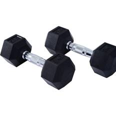 Homcom Hexagonal Rubber Dumbbell Sets 2X5Kg