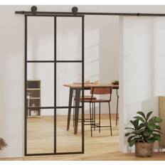 Skydedøre vidaXL Monteringssæt 90x205 cm Sikkerhedsglas Og Aluminium Skydedør (90x)
