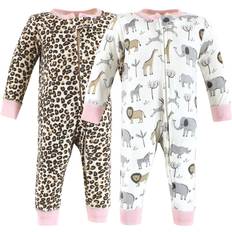 Leopard Jumpsuits Children's Clothing Hudson Baby Unisex Baby Cotton Sleep and Play, Safari Leopard, 6-9 Months