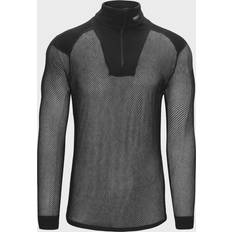 Brynje Unisex Wool Thermo Zip Polo With Inlay, XXL, Black