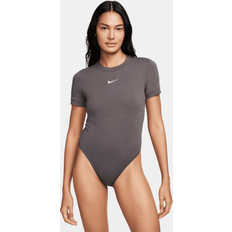 Grey - Women Bodysuits Nike Sportswear Women's Short-Sleeve Bodysuit Brown UK 16–18