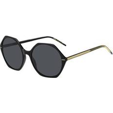 Solbriller BOSS Black-acetate sunglasses with angular frames