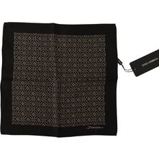 Dolce & Gabbana Men Scarfs Dolce & Gabbana Black Patterned DG Printed Square Handkerchief Scarf