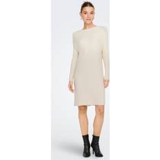 Gebreide jurk - Wit Jurken Only Onlfia Katia L/S Jurk - Crème