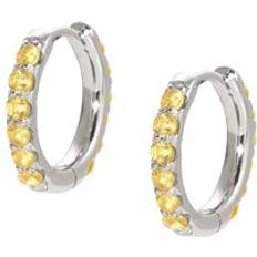Nomination Silver Earrings Nomination Lovelight Silver Yellow Hoop Earrings