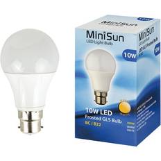 Light Bulbs ValueLights MiniSun 10W BC B22 LED GLS Bulbs 3000K Pack of 8