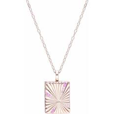 Gemondo Bona Fide White Topaz & Pink Sapphire Locket In Rose Gold Plated Silver