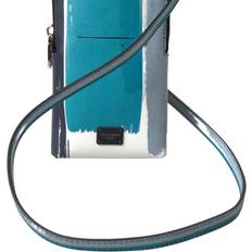 Blue Leather Men Purse Crossbody Sling Phone Bag