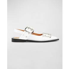 Ganni feminine buckle ballerina Ganni Feminine Buckle Ballerina Flats - Off-White