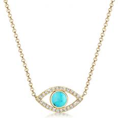 Elli Damhalsband med onda ögat hänge Howlith Swarovski kristaller 925 silver silver, colore: Guld, cod. 0104672617_45