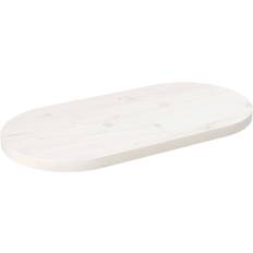 Træ Bordben vidaXL Bordplade 80x40x2.5 cm Oval Massivt Fyrretræ Hvid Bordben