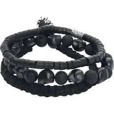 L Armbanden Rock Armband Set Skull Bracelet - Zwart