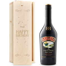 Likör in gravierter Holzkiste Baileys Original Irish Cream