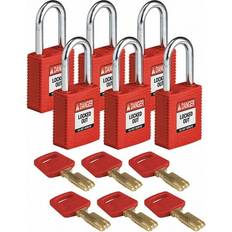 Security Brady Nylon Lockout Padlock, Red NYL-RED-38ST-KA6PK