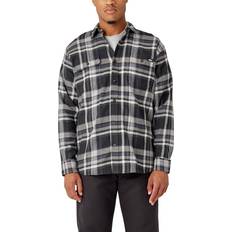 3XL Shirts Dickies Men's Flex Long Sleeve Flannel Shirt BLACK