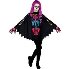 Farverig Skeletponcho til Børn One size