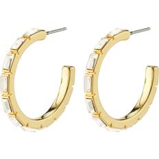 Pilgrim Gold Plated Earrings Pilgrim RUE recycled hoops guldbelagt