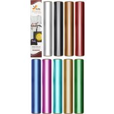 Firefly Craft Metallic Heat Transfer Vinyl Sheets Bundle 9 Sheets, 12"x20" Multipack HTV Heat Transfer Vinyl Bundle Iron On Vinyl for Cricut, HTV Vinyl Sheets, for Cricut & Silhouette Cameo