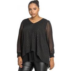 Bronze Blouses Curve Metallic Textured Spot Blouse Bronze 30-32