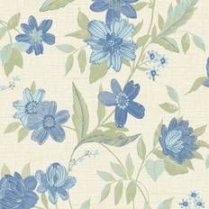 Wallpapers Grandeco Katsu Trail Floral Blown Wallpaper, Blue