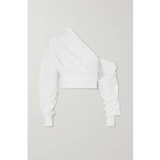 Alexander Wang Blusar & Skjortor Dam, Vit, S, Bomull, AW23, Draperad bomullstopp