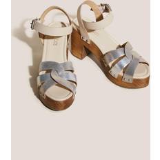 Leather - White Clogs White Stuff Twisted Leather High Wooden Clog