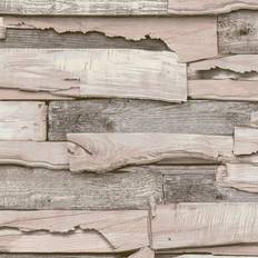 Wallpapers Grandeco Malay Planked Wood Effect Blush Pink Wallpaper