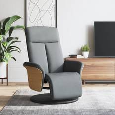 Recliner Lænestole vidaXL Med Fodstøtte Stof Lysegrå Lænestol