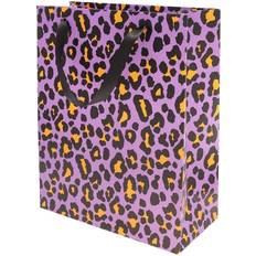 Lahjapaperit Rico Design Sac Cadeau Papier Léopard Violet Orange 32 x 26 x 12 cm