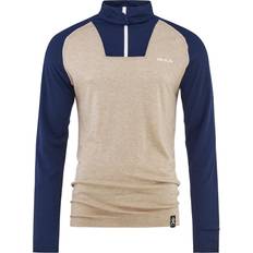 Retro Merino Wool Halfzip Sweater, Navy