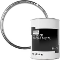 Paint B&Q Gloss Wood 750Ml Metal Paint Black 0.75L