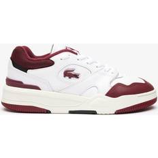 Lacoste Femme Chaussures Lacoste Women’s Lineshot Signature Heel Leather Trainers White & Burgundy