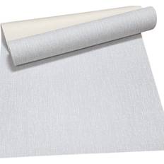Plain Grey Textured Wallpaper HeavyWeight Embossed Thick Plain Linen Effect
