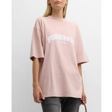 Balenciaga Unisex T-shirts Balenciaga Back Flip T-Shirt Medium Fit Cotton - Light Pink/White