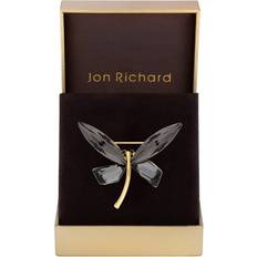 Gold Brooches Jon Richard Gold Plated Jet Dragonfly Brooch Gift Boxed