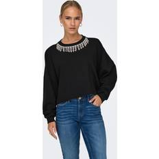 Only Sweatshirts Tröjor Only Normal Passform O-ringning Sweatshirt Svart