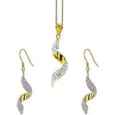 Crystal - Women Jewellery Sets Evoke Crystal Twist Pendant & Drop Earring Set Silver