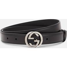 Gucci Interlocking G Leather Belt - Black