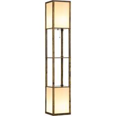 Brown Lighting Homcom Shelf with Floor Lamp