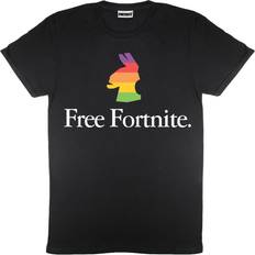 Fortnite Free Womens/Ladies Rainbow Llama Boyfriend T-Shirt Black