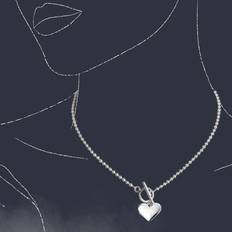 John Greed Beginnings Sterling Silver Heart Ball Chain Necklaces N4221