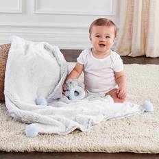 Baby Aspen Luxury Blanket & Rattle Gift Set Blue