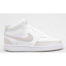 Nike Women's Court Vision Mid Sneakers White/Tan