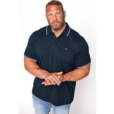 Herre - Kort Polotrøjer BadRhino Big Tall Blue 100% Cotton Tipped Core Polo Shirt 3 Pack