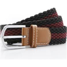 ASQUITH & FOX Two Colour Stripe Braid Stretch Belt Black One