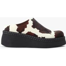 Miista Womens Faux Cow Hide Mules In Brown Cow 3, Colour: